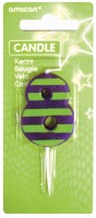 Fiesta number candle 8 for cakes purple-green striped