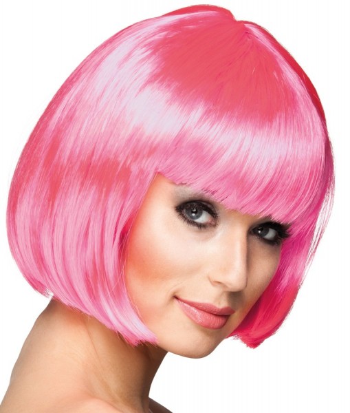 Pink women's bob wig