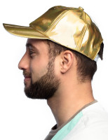 Widok: Holograficzna czapka z daszkiem w kolorze złotym