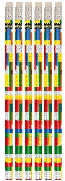 6 building block pencils