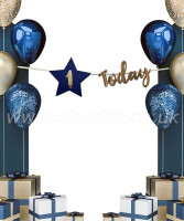 Preview: Customizable Star Today garland blue-gold
