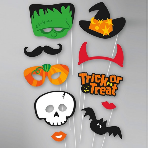 Trick Or Treat Halloween Photo Props 10 Pieces