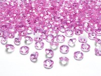 Oversigt: 100 spredte dekorative diamanter lyserøde 1,2 cm