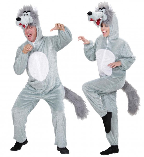 Plush wolf costume overll