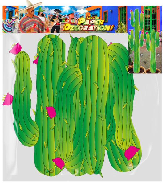 Grüne Kaktus Wanddeko 1,2m / 1,8m