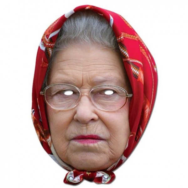 Máscara de cartón de la Reina