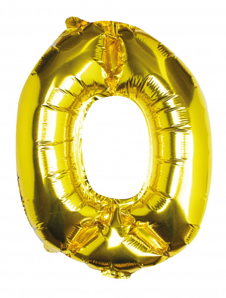 Gyllene nummer 0 folieballong 40cm
