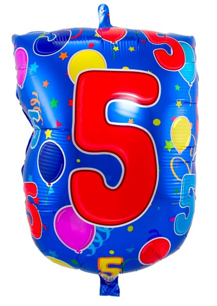 Folieballong 5-årsdag 56cm