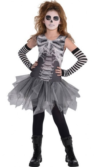 Little Skeleton Lady Child Costume
