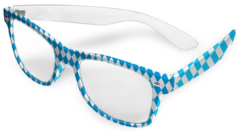 10x Partybrille Oktoberfest blau-weiß Faschingsbrille für Karneval Scherzbrille 