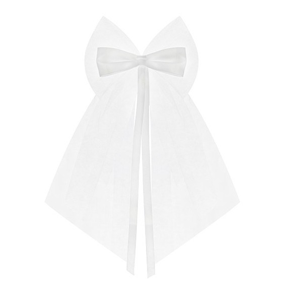 2 edelweiss decorative bows with tulle 18cm