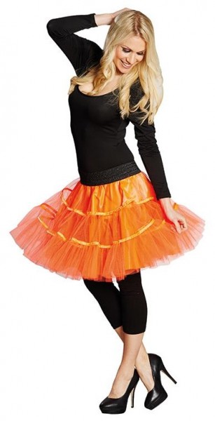Glinsterende neon oranje petticoat