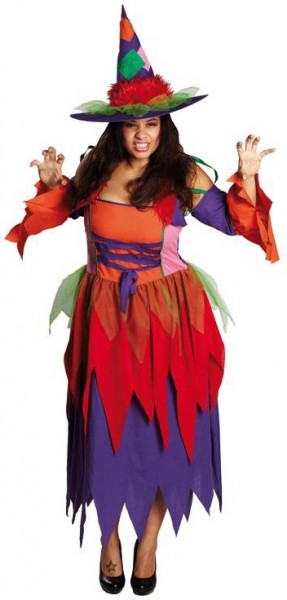 Costume de sorcière coloré grande taille