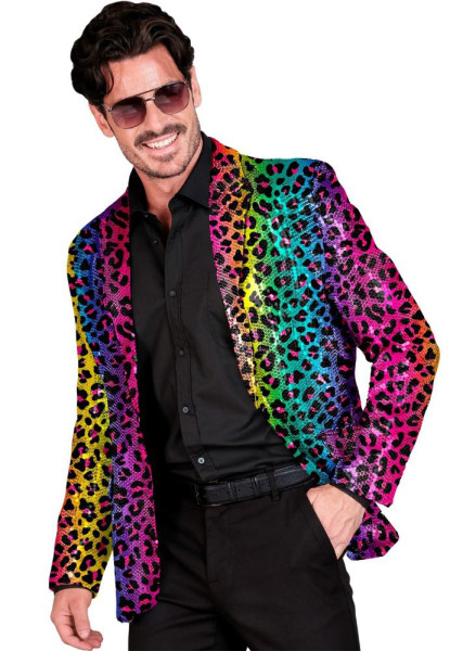 Rainbow Leo sequin jacket for men