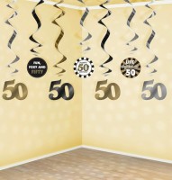 Preview: 7 Wild 50th Birthday spiral hangers 60cm