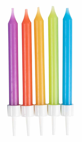 10 colorful cake candles 6cm