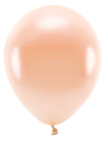 10 Eco metallic balloons peach 26cm