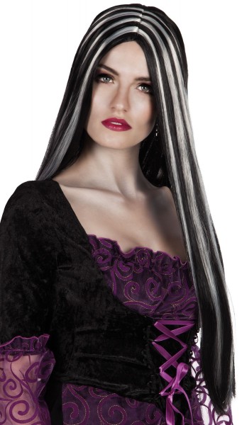 Morticia horror longhair wig