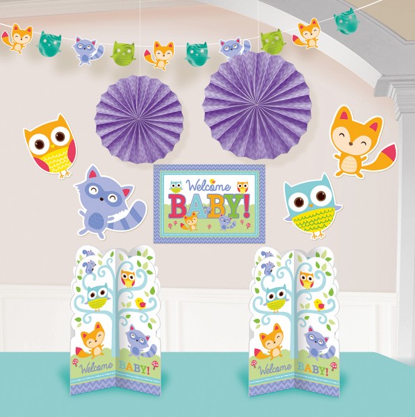 Baby shower decoration set lovable forest animals