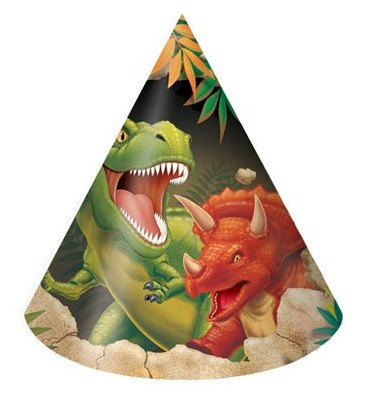 8 sombreros de fiesta de dinosaurios de cueva