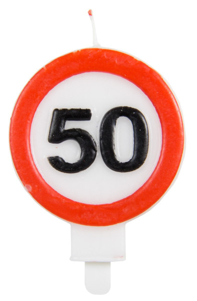 Znak drogowy 50 świeca numer