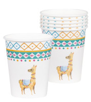 6 vasos de papel Llama circus 250ml
