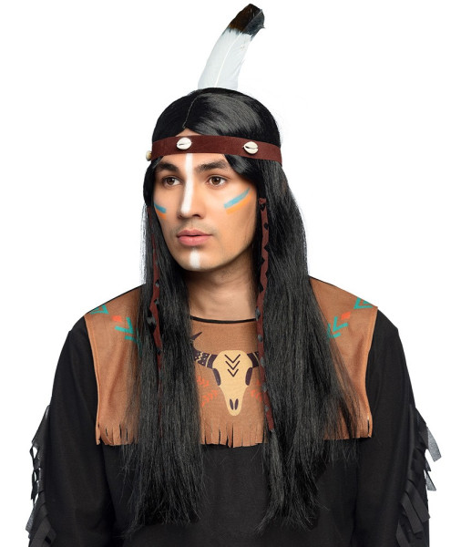 Indian feather headband wig
