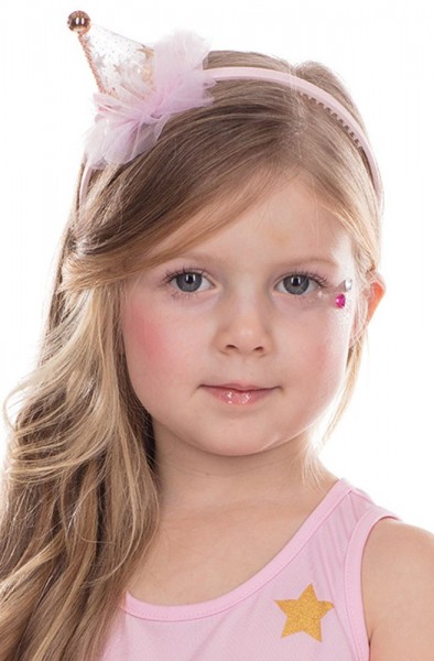 Pink headband with tulle for children and adults