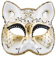 Anteprima: Maschera di gatti glitter biancatty