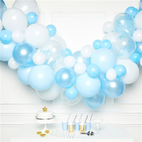 Blue charm balloon garland