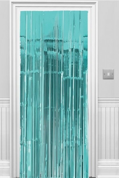 Turquoise tinsel curtain Vernanda 2.4m