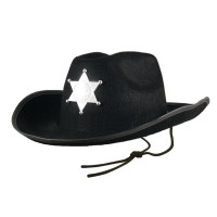 Cappello da sceriffo per bambini nero
