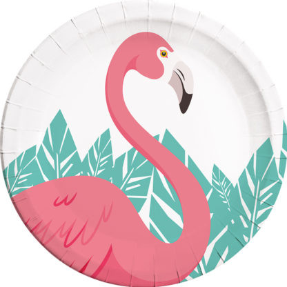 8 papierowych talerzy flamingo flamenco