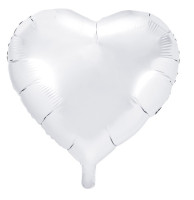 Herzilein folieballon hvid 45cm