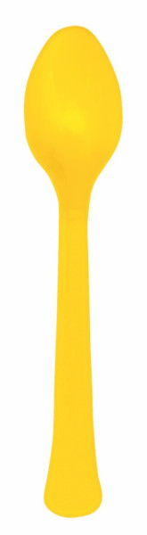24 sun yellow spoons reusable