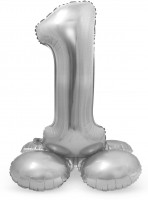 Number 1 balloon silver 72cm