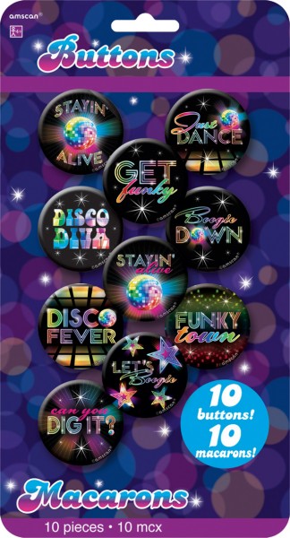 70er Jahre Disco Fever Button Get Funky 10 Stück