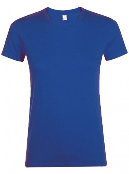 Blaues Rundhals T-Shirt für Damen