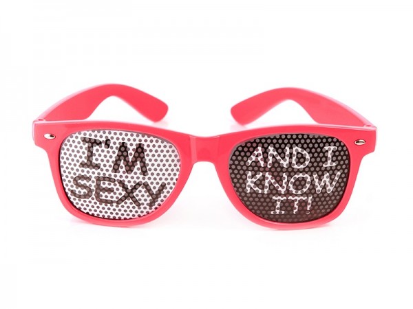 Sexy and I know it party glasses