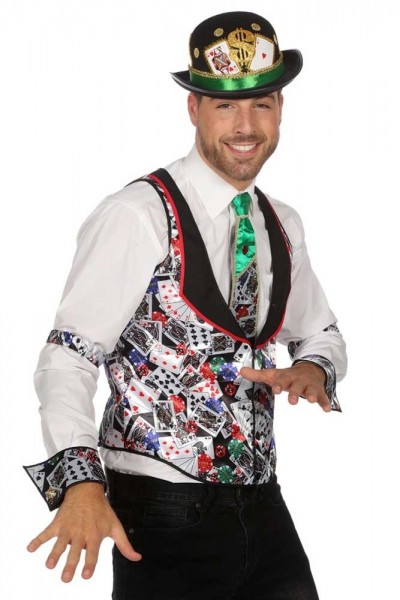 Playing cards casino vest for men