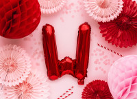 Vorschau: Roter W Buchstabenballon 35cm