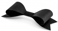 Vorschau: 6 Schwarze Papierschleifen 9,5 x 3,2cm