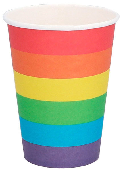 8 rainbow party cups 250ml