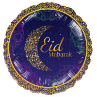 Balon foliowy Eid Mubarak w nowiu 46 cm