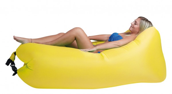 Leżak plażowy w kolorze perłowo-żółtym 1,8 mx 75 cm
