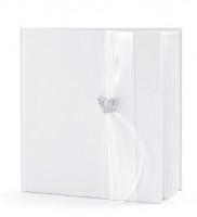 Oversigt: Hvid gæstebog Mariposa 20,5cm