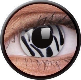Black and white zebra contact lenses