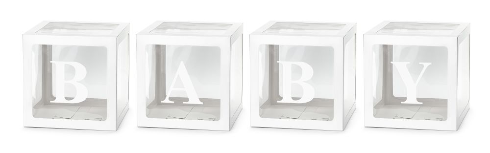 4 Babyballon Kisten 30x30 weiß