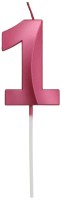 Tortenkerze Zahl 1 Glamour Pink 7cm