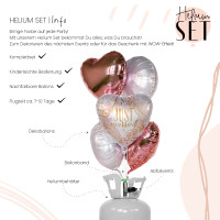 Vorschau: Just Married Federndes Ballonbouquet-Set mit Heliumbehälter